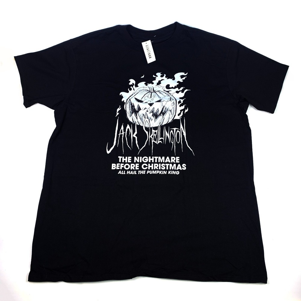 Nightmare Before Christmas All Hail the Pumpkin King Fire T Shirt Sz 2X Jack SEE